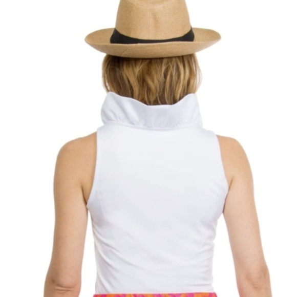 Gretchen Scott Jersey Ruffle Neck Top Tan Goddess  XXL - Picture 9 of 11